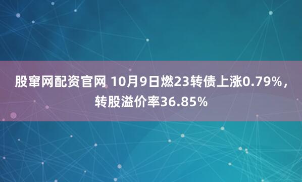 股窜网配资官网 10月9日燃23转债上涨0.79%，转股溢价率36.85%